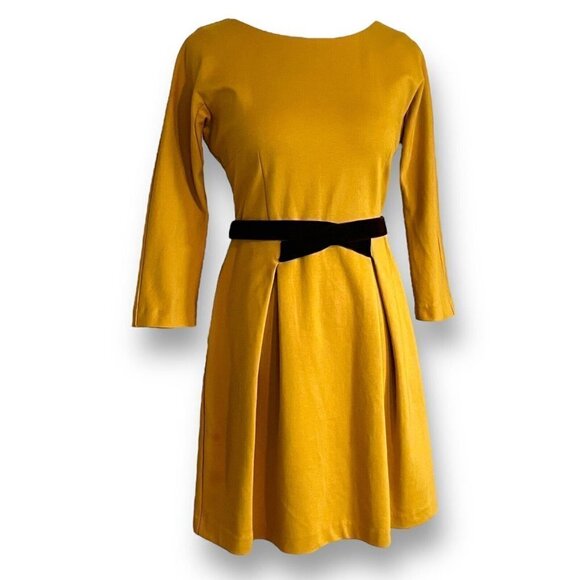 Girls From Savoy Womens Fit Flare Dress XS Mustard Yellow Twee ASO Taylor Swift - Picture 7 of 12